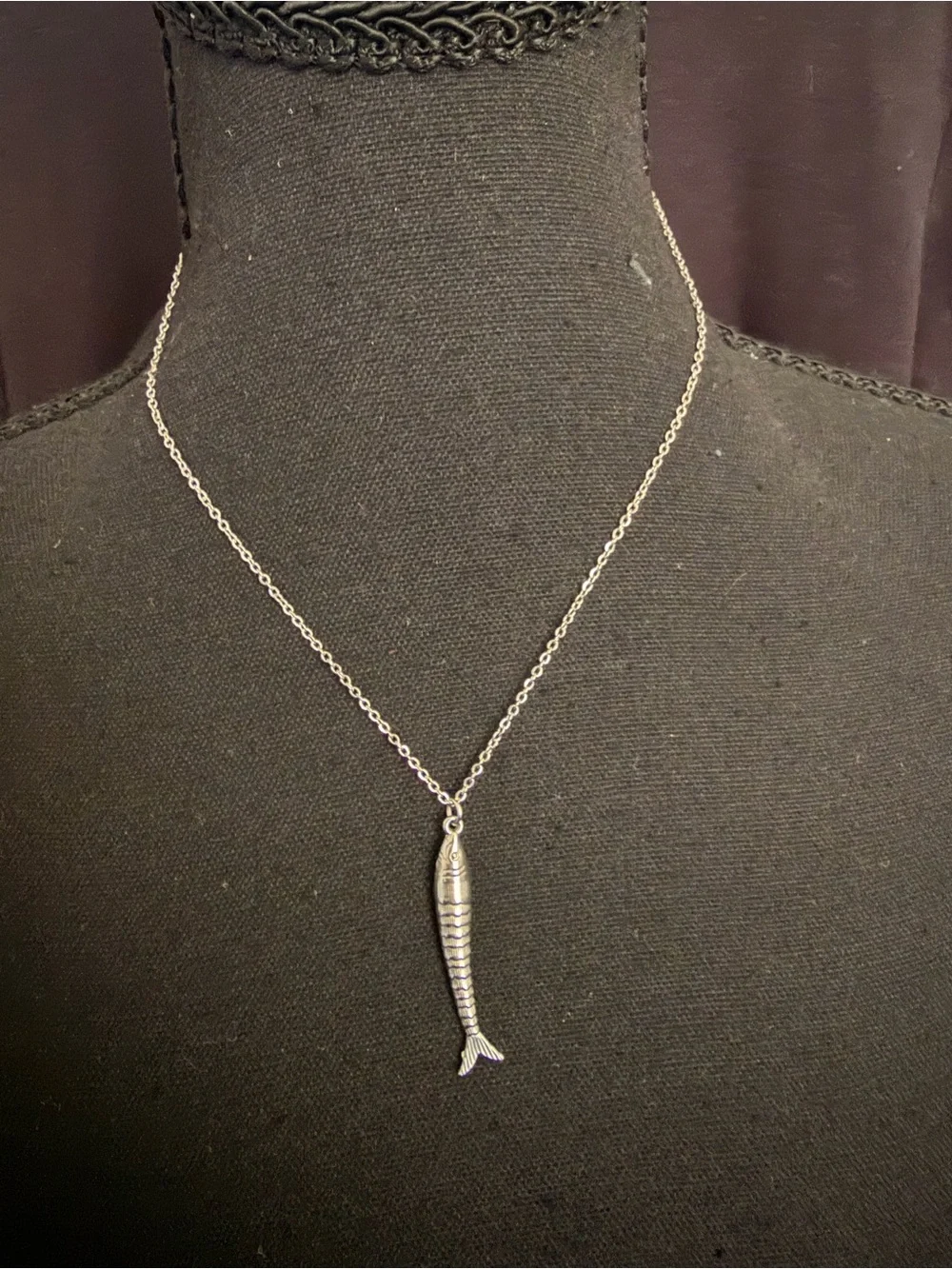 Fish Pendant Necklace three-dimensional